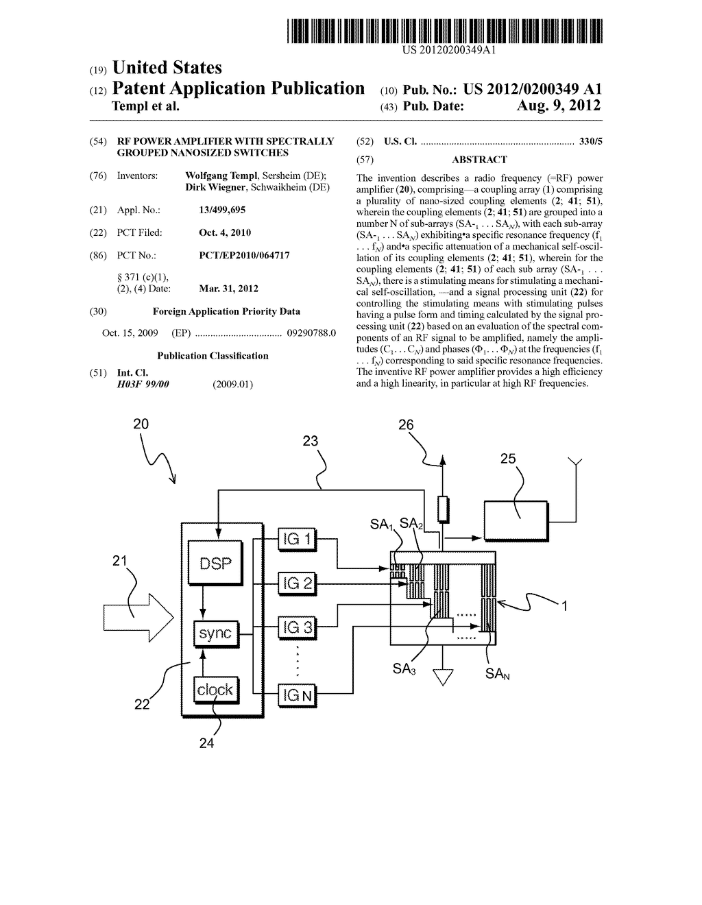 RF POWER AMPLIFIER WITH SPECTRALLY GROUPED NANOSIZED SWITCHES - diagram, schematic, and image 01