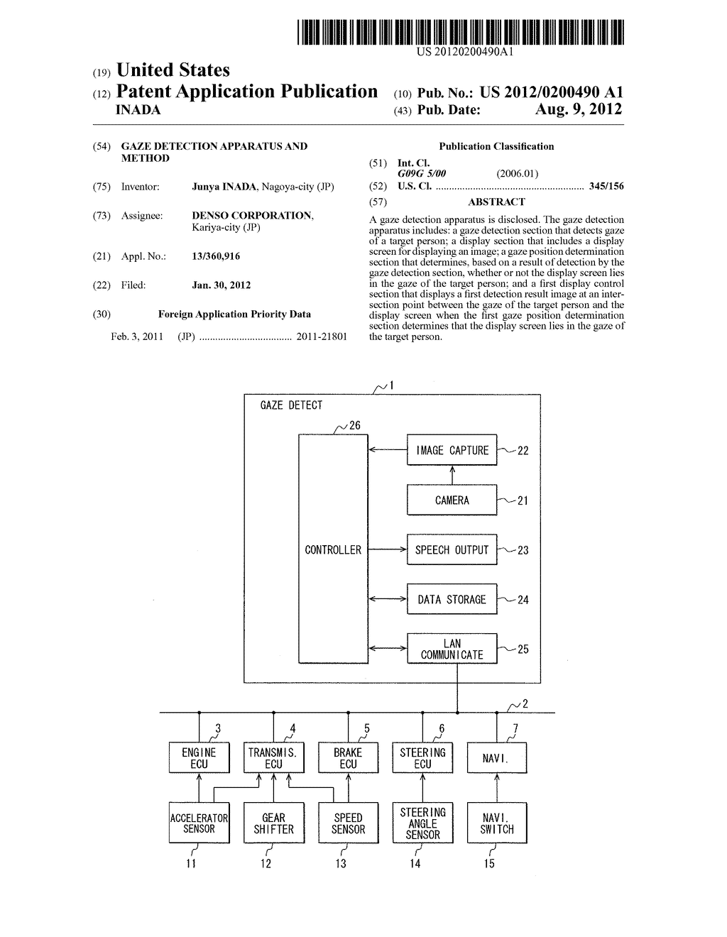 GAZE DETECTION APPARATUS AND METHOD - diagram, schematic, and image 01