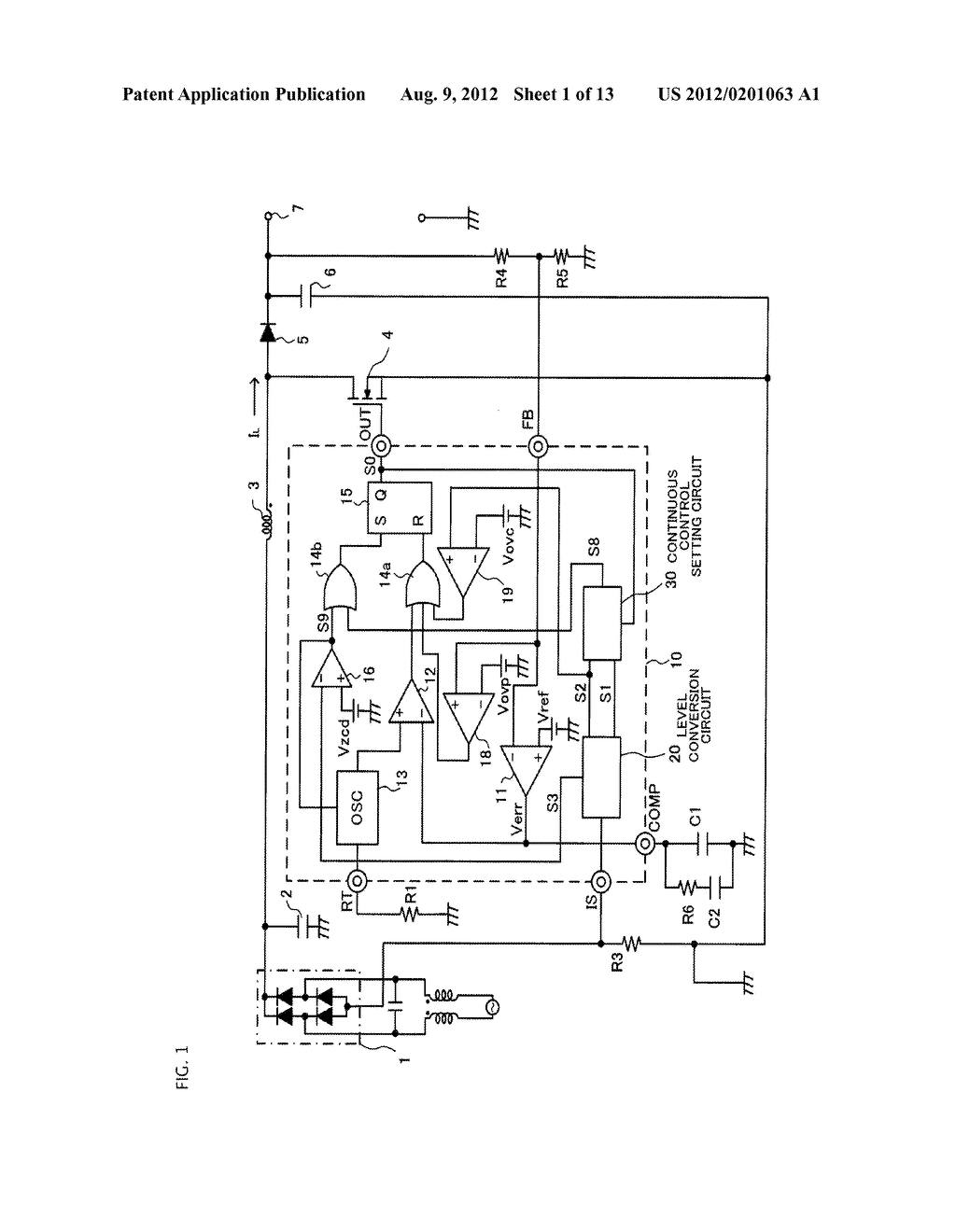 SWITCHING POWER SUPPLY CIRCUIT AND POWER FACTOR CONTROLLER - diagram, schematic, and image 02