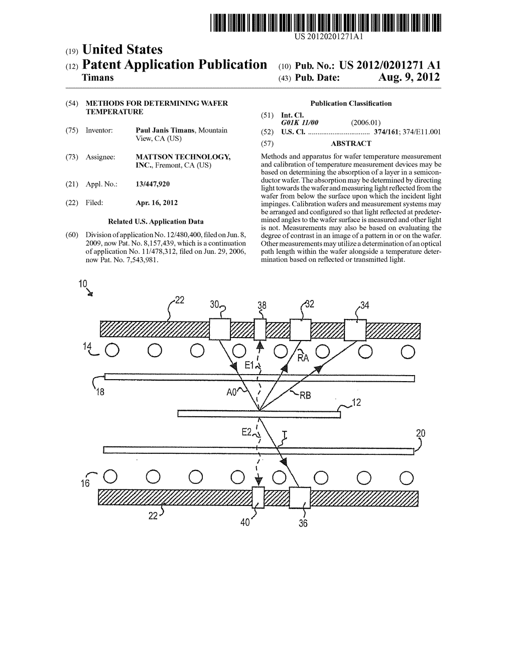 Methods For Determining Wafer Temperature - diagram, schematic, and image 01