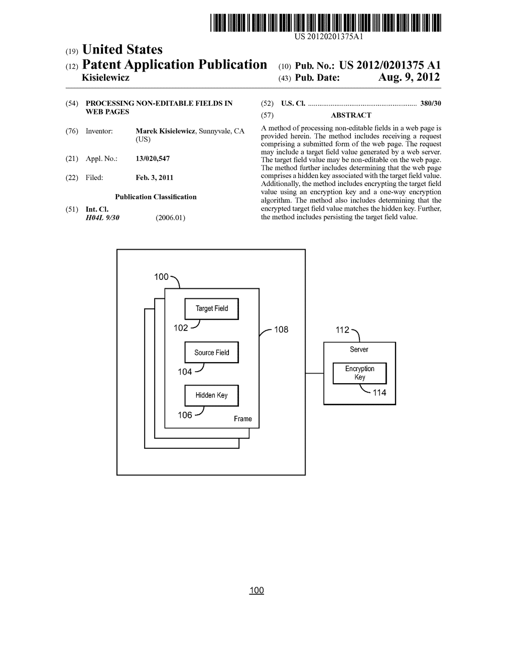 Processing Non-Editable Fields in Web Pages - diagram, schematic, and image 01