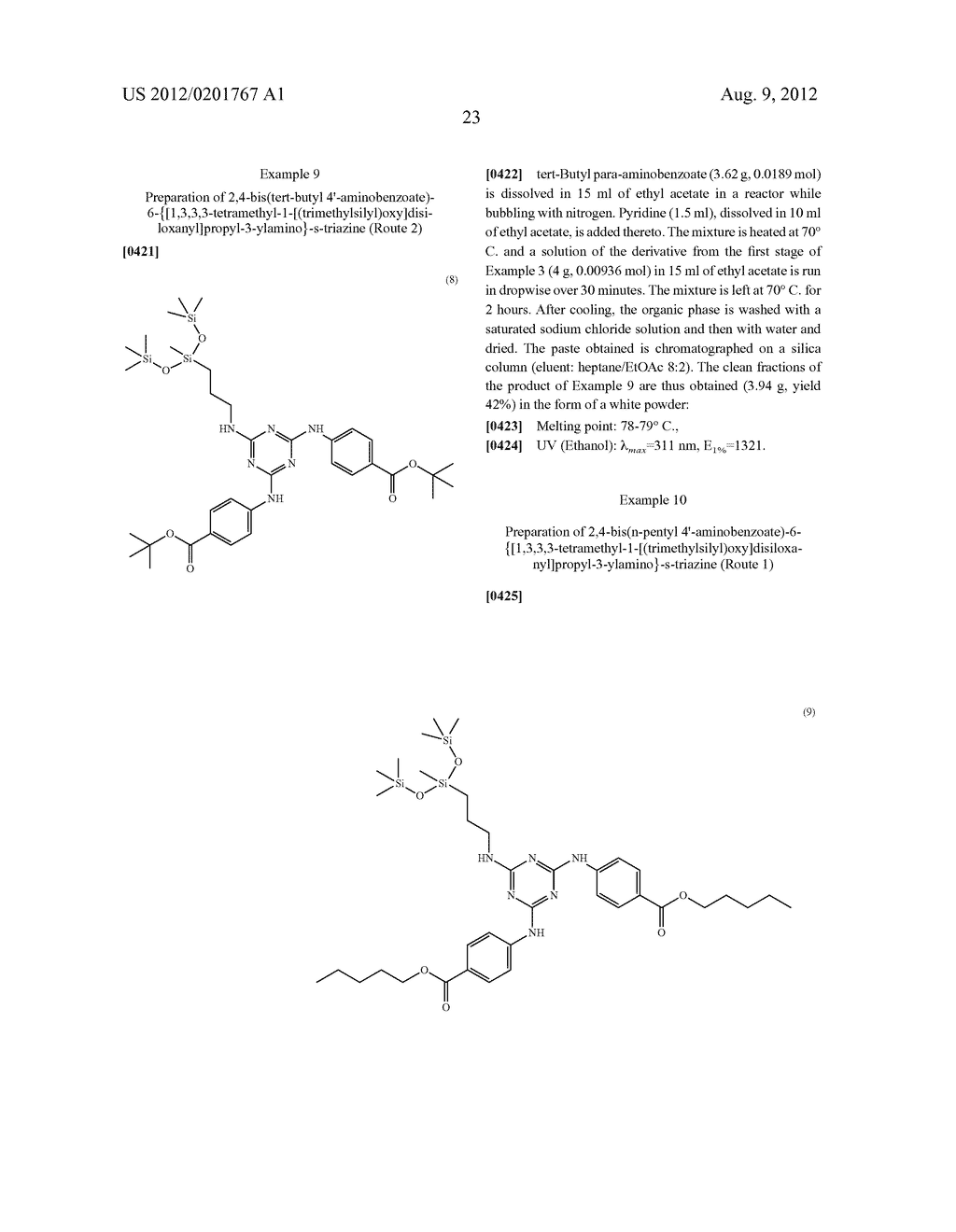 COMPOSITION COMPRISING A SCREENING AGENT OF THE LIPOPHILIC     2-HYDROXYBENZOPHENONE TYPE AND A SILICON-COMPRISING S-TRIAZINE     SUBSTITUTED BY AT LEAST TWO ALKYLAMINOBENZOATE GROUPS - diagram, schematic, and image 24