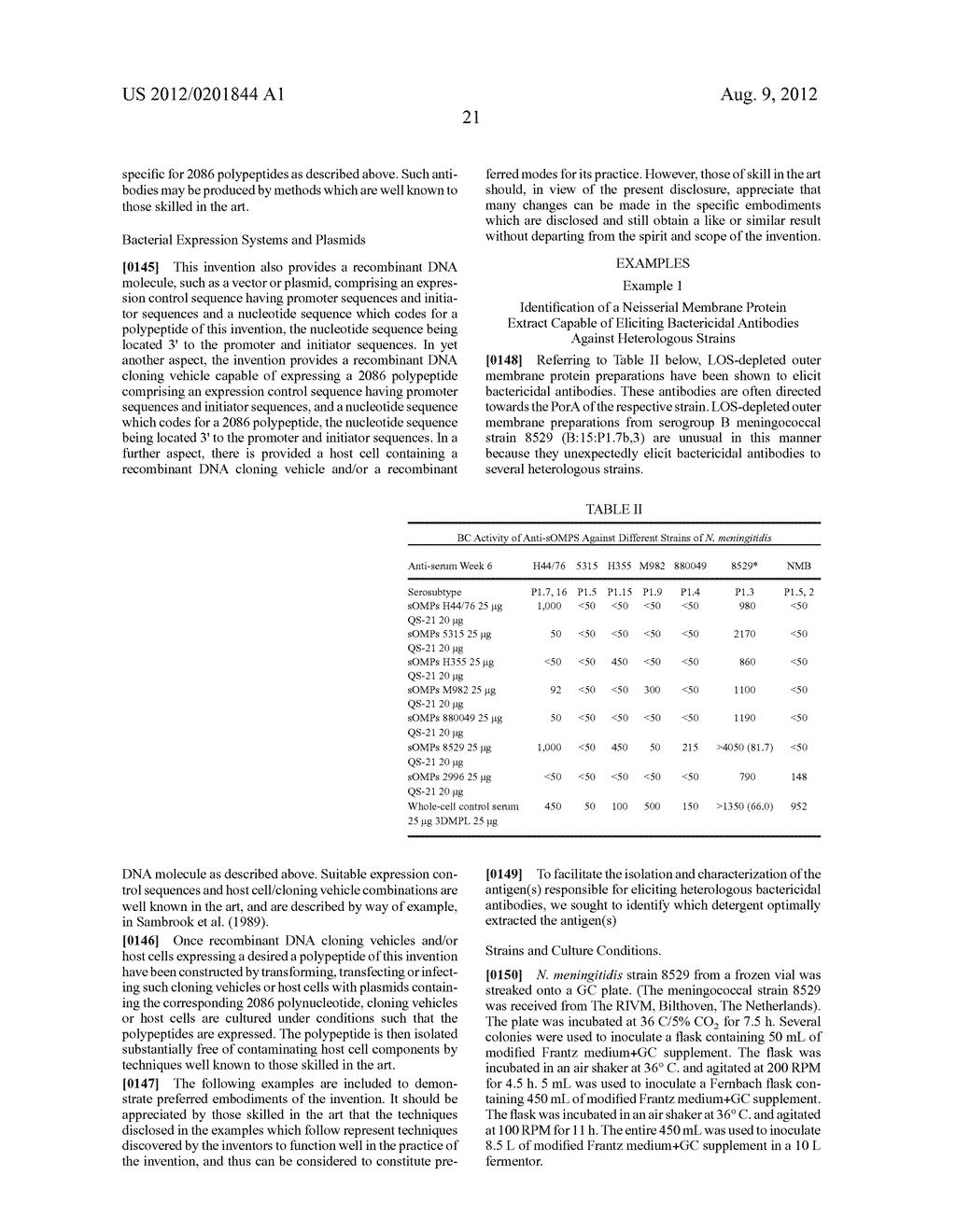 NOVEL IMMUNOGENIC COMPOSITIONS FOR THE PREVENTION AND TREATMENT OF     MENINGOCOCCAL DISEASE - diagram, schematic, and image 42