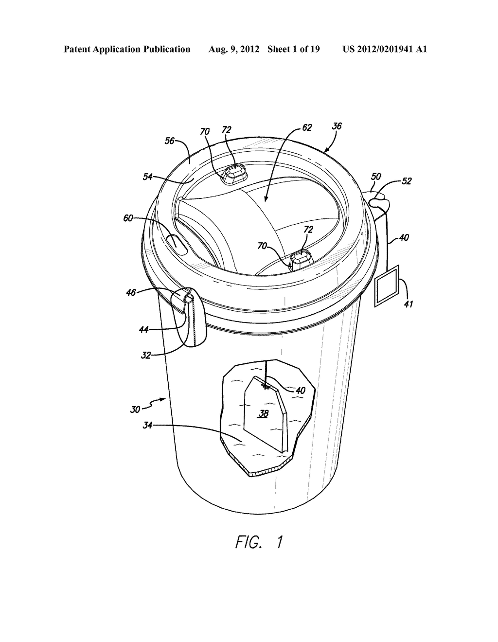 Lids for positioning, holding and retaining tea bags and the like in     disposable and nondisposable cups - diagram, schematic, and image 02