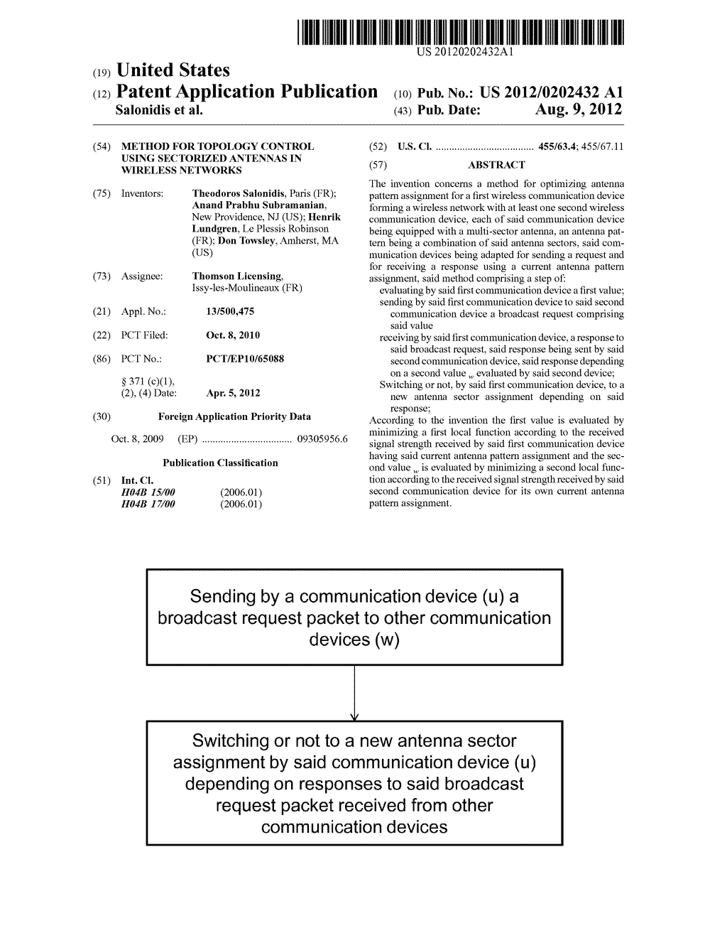 METHOD FOR TOPOLOGY CONTROL USING SECTORIZED ANTENNAS IN WIRELESS NETWORKS - diagram, schematic, and image 01