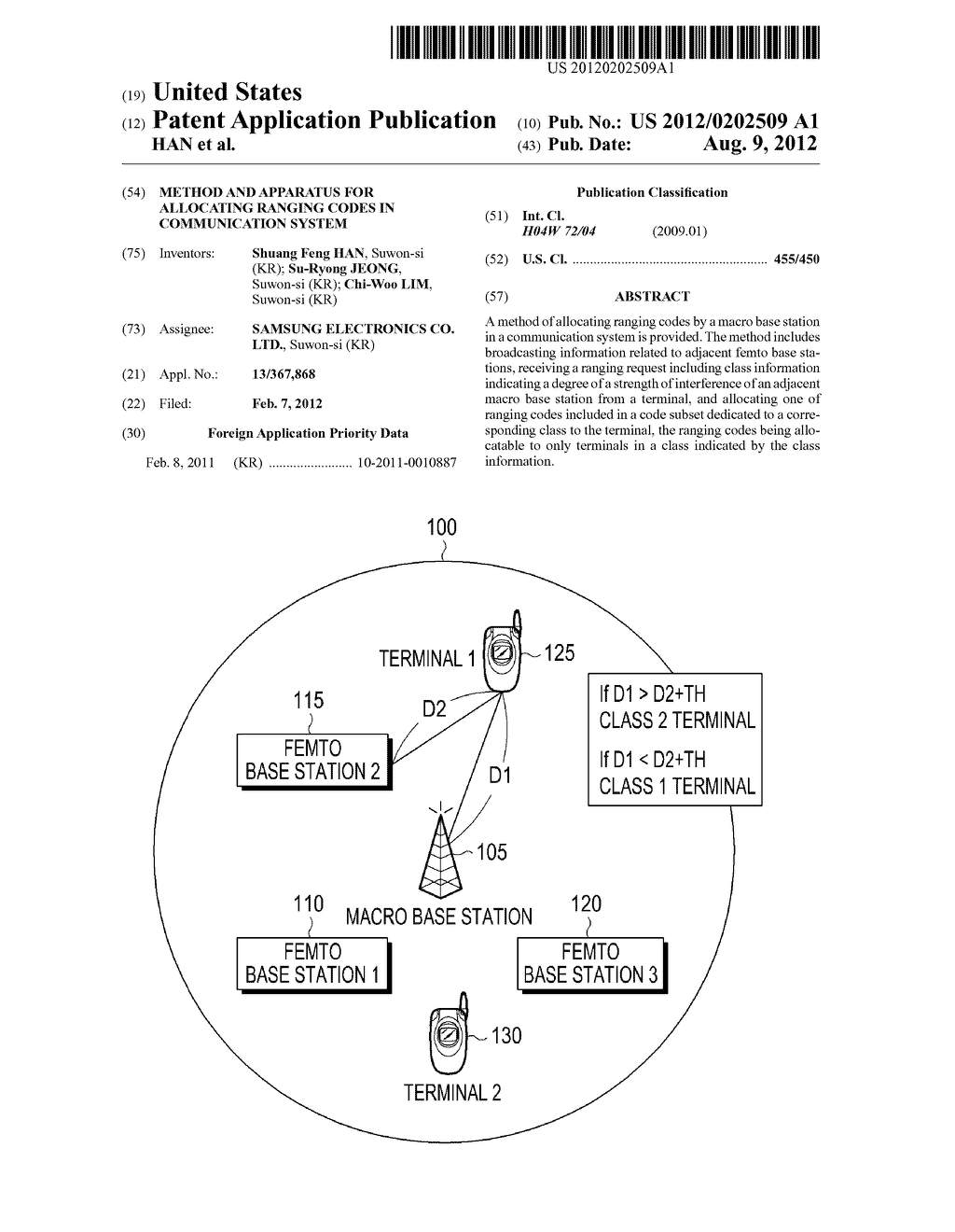 METHOD AND APPARATUS FOR ALLOCATING RANGING CODES IN COMMUNICATION SYSTEM - diagram, schematic, and image 01