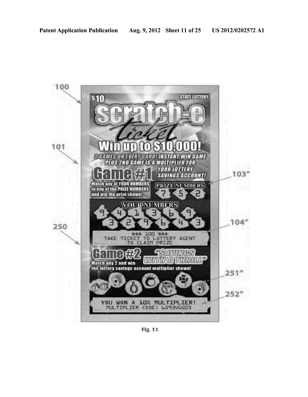 Method for Play of a Lottery Ticket-Based Internet Game - diagram, schematic, and image 12