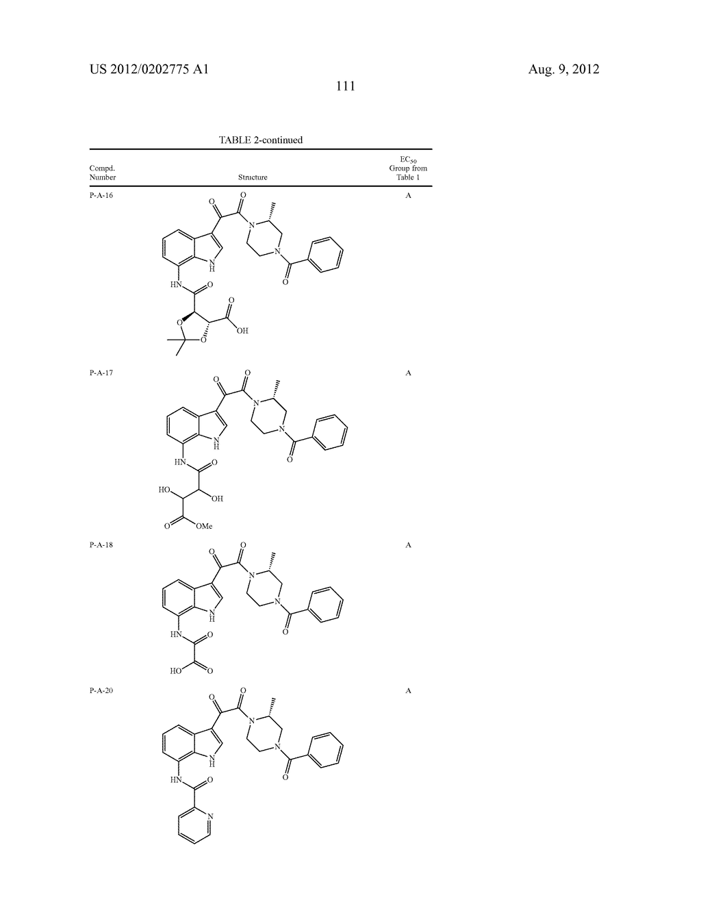 SUBSTITUTED INDOLE AND AZAINDOLE OXOACETYL PIPERAZINAMIDE DERIVATIVES - diagram, schematic, and image 112