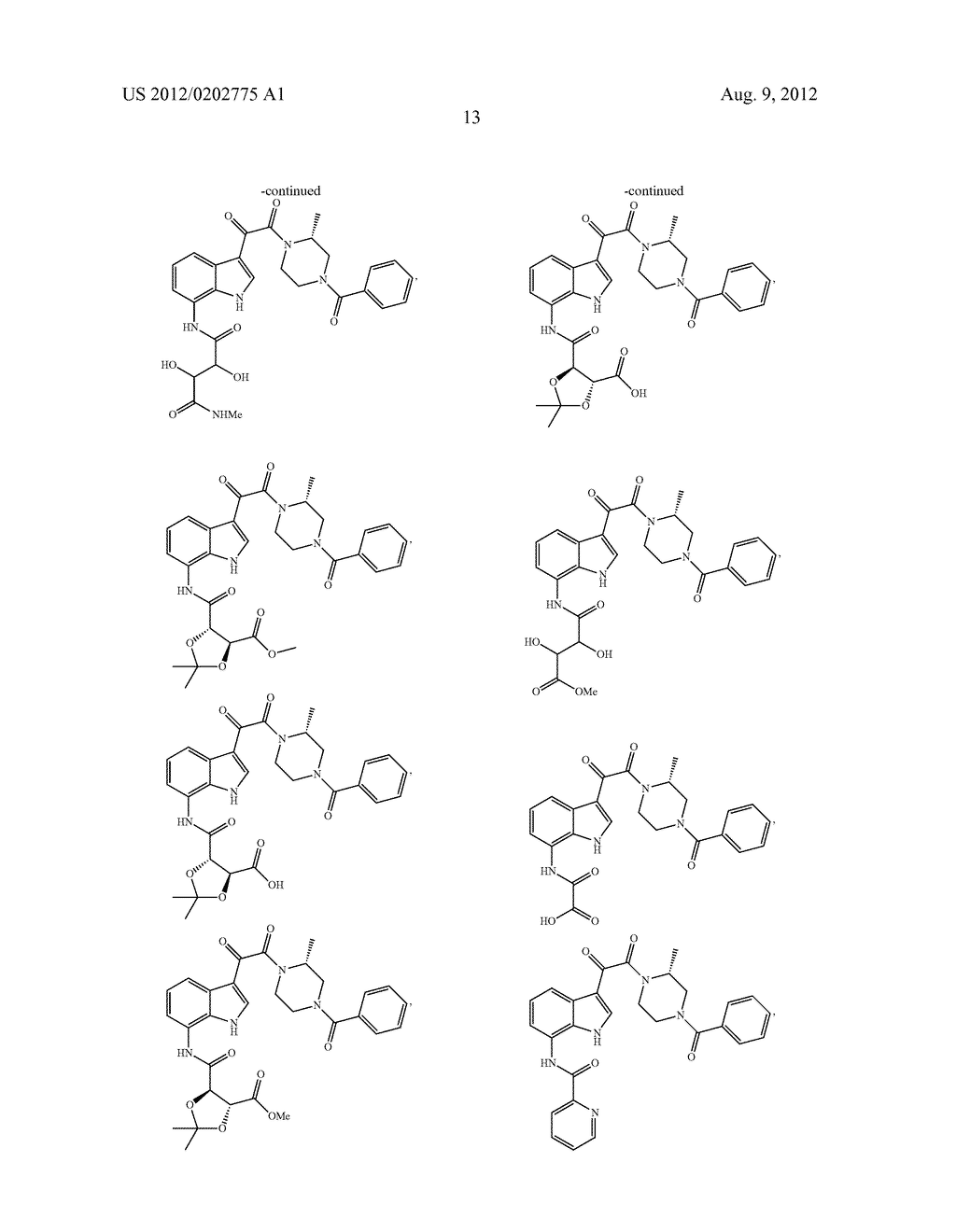SUBSTITUTED INDOLE AND AZAINDOLE OXOACETYL PIPERAZINAMIDE DERIVATIVES - diagram, schematic, and image 14
