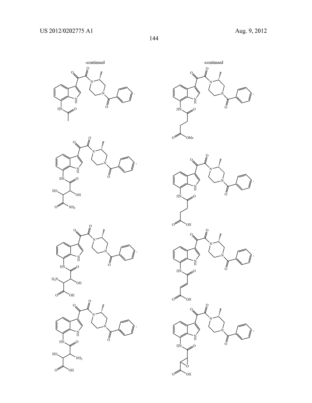 SUBSTITUTED INDOLE AND AZAINDOLE OXOACETYL PIPERAZINAMIDE DERIVATIVES - diagram, schematic, and image 145