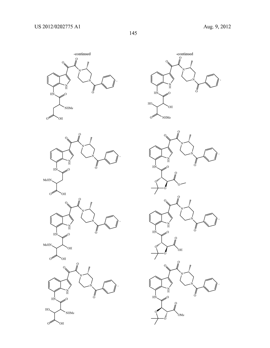 SUBSTITUTED INDOLE AND AZAINDOLE OXOACETYL PIPERAZINAMIDE DERIVATIVES - diagram, schematic, and image 146