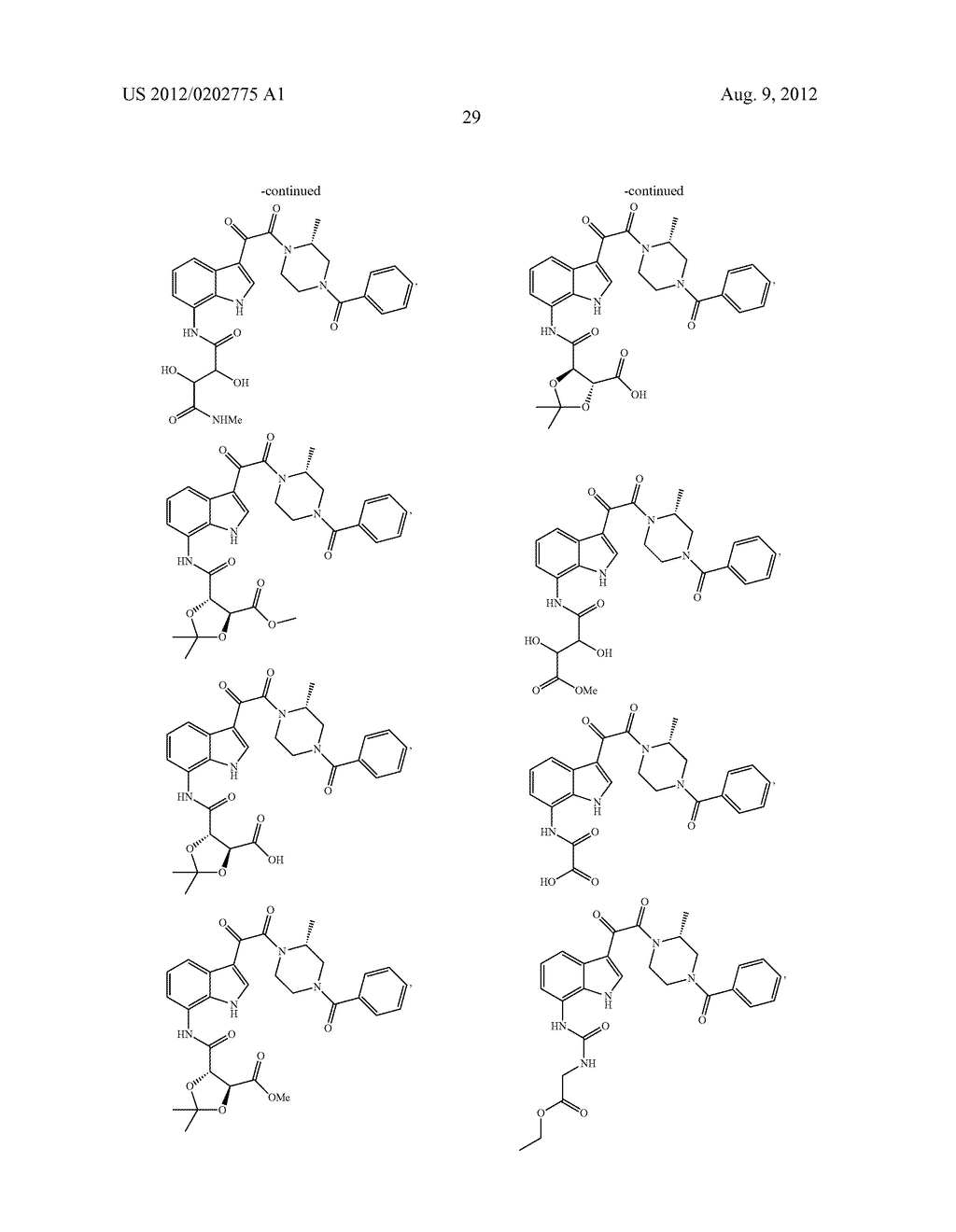 SUBSTITUTED INDOLE AND AZAINDOLE OXOACETYL PIPERAZINAMIDE DERIVATIVES - diagram, schematic, and image 30