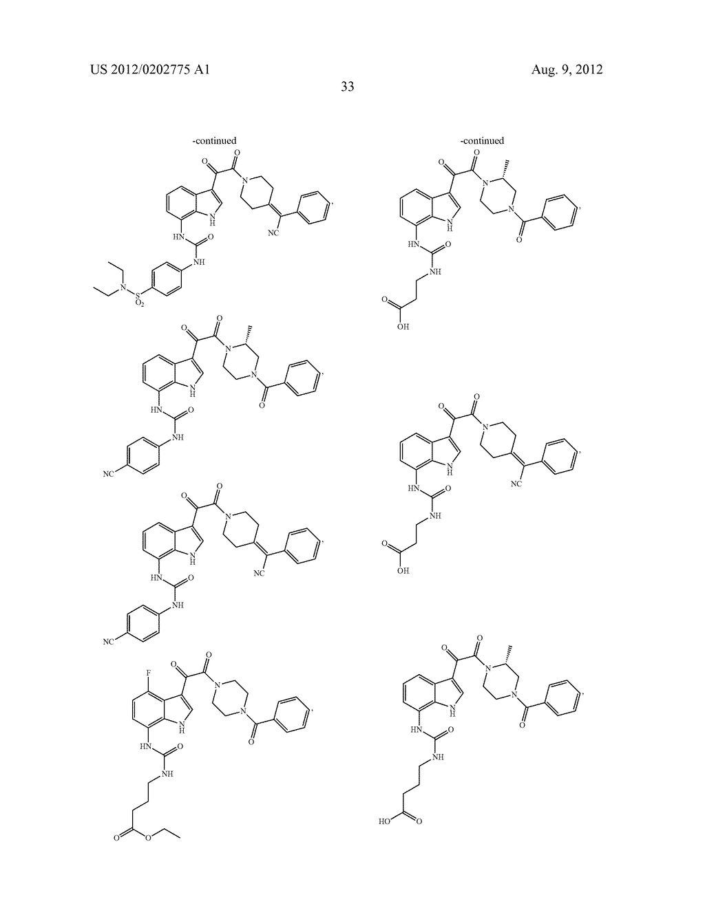 SUBSTITUTED INDOLE AND AZAINDOLE OXOACETYL PIPERAZINAMIDE DERIVATIVES - diagram, schematic, and image 34