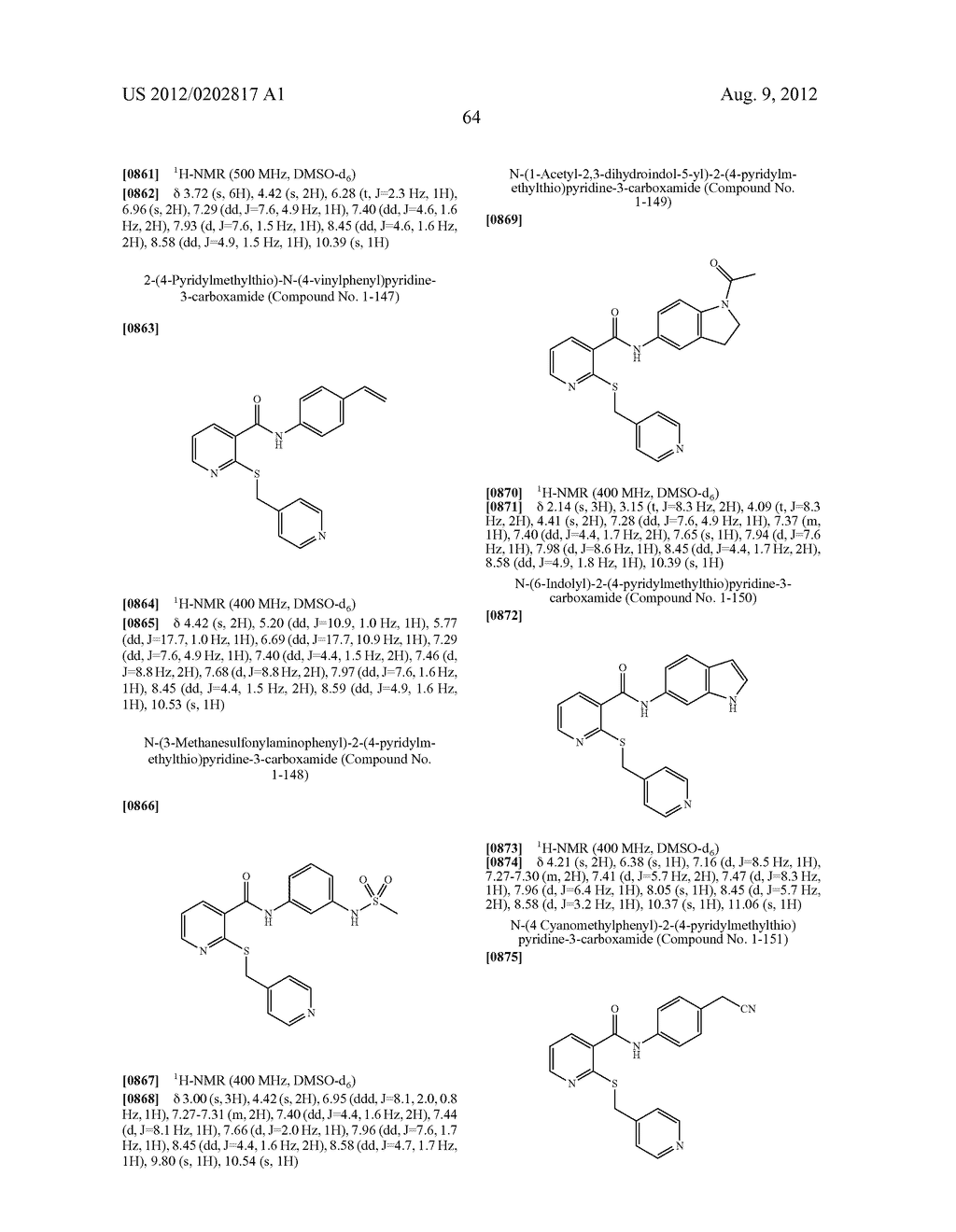 COMPOUNDS HAVING 4-PYRIDYLALKYLTHIO GROUP AS A SUBSTITUENT - diagram, schematic, and image 65