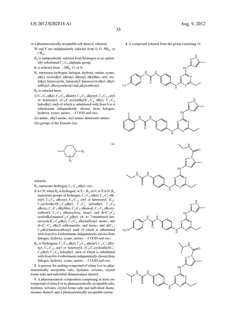 UREIDOPHENYL SUBSTITUTED TRIAZINE DERIVATIVES AND THEIR THERAPEUTICAL     APPLICATIONS - diagram, schematic, and image 36