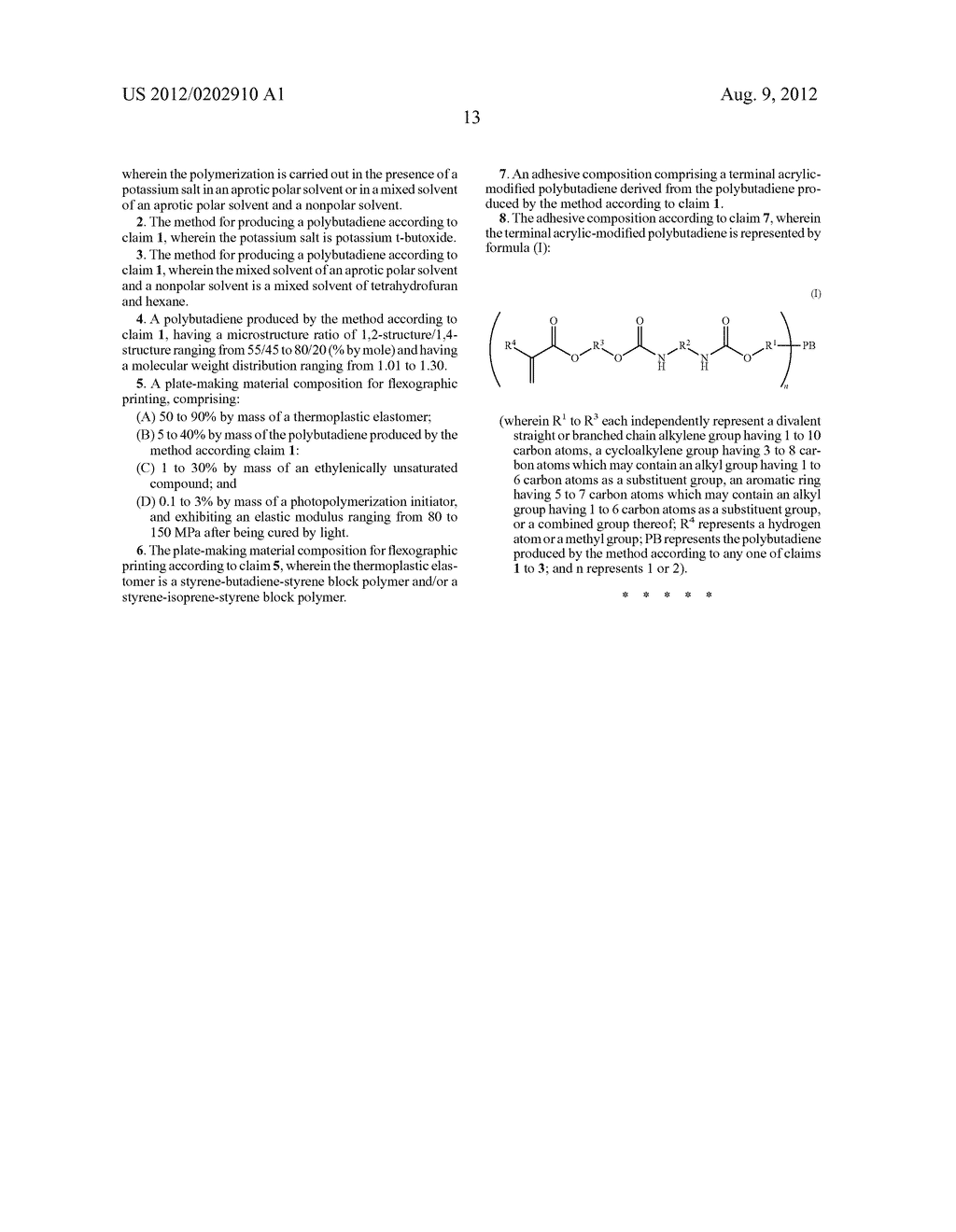 METHOD FOR PRODUCING POLYBUTADIENE - diagram, schematic, and image 14