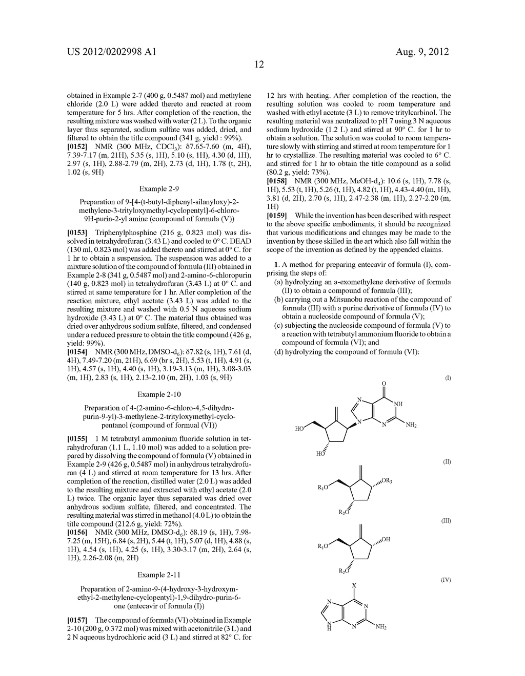 NOVEL METHOD FOR PREPARING ENTECAVIR AND INTERMEDIATE USED THEREIN - diagram, schematic, and image 14