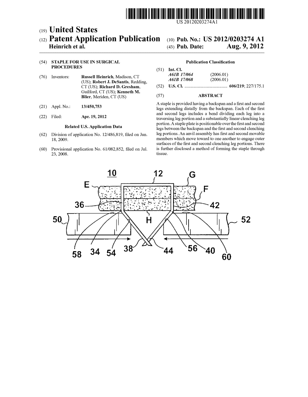 STAPLE FOR USE IN SURGICAL PROCEDURES - diagram, schematic, and image 01