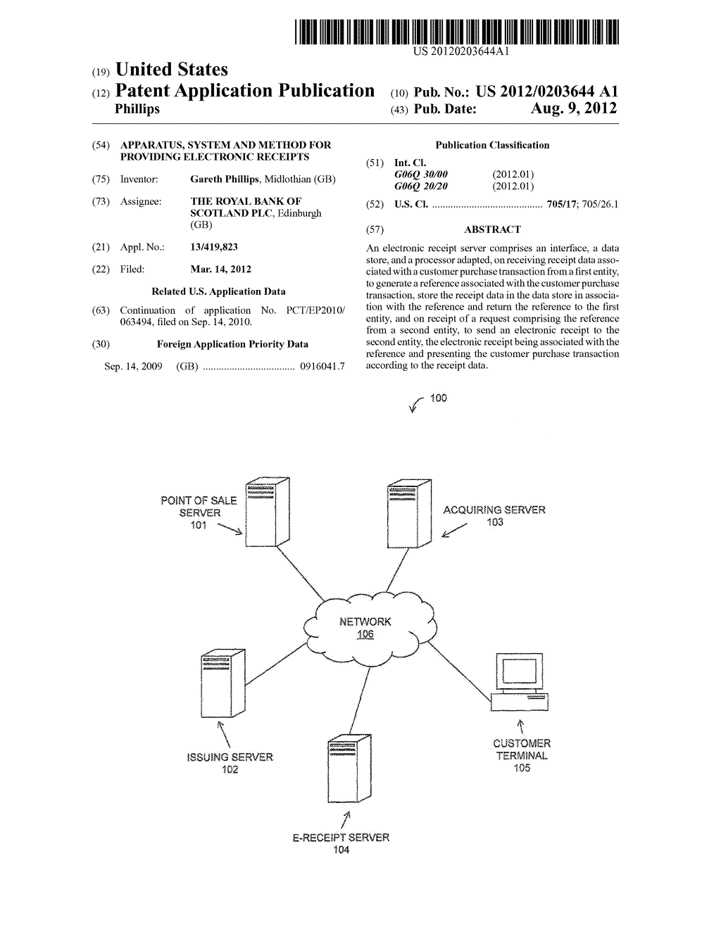 APPARATUS, SYSTEM AND METHOD FOR PROVIDING ELECTRONIC RECEIPTS - diagram, schematic, and image 01