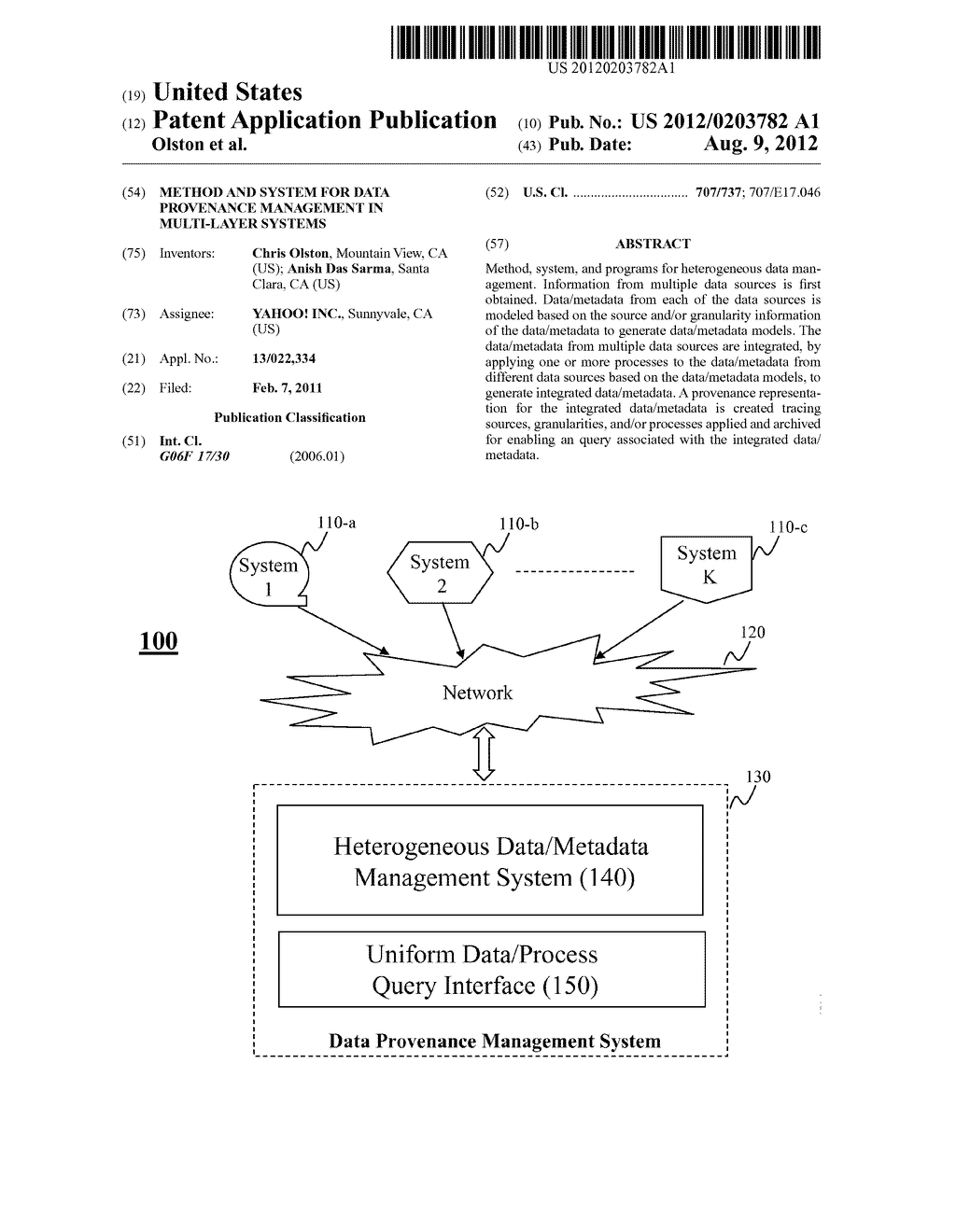 METHOD AND SYSTEM FOR DATA PROVENANCE MANAGEMENT IN MULTI-LAYER SYSTEMS - diagram, schematic, and image 01