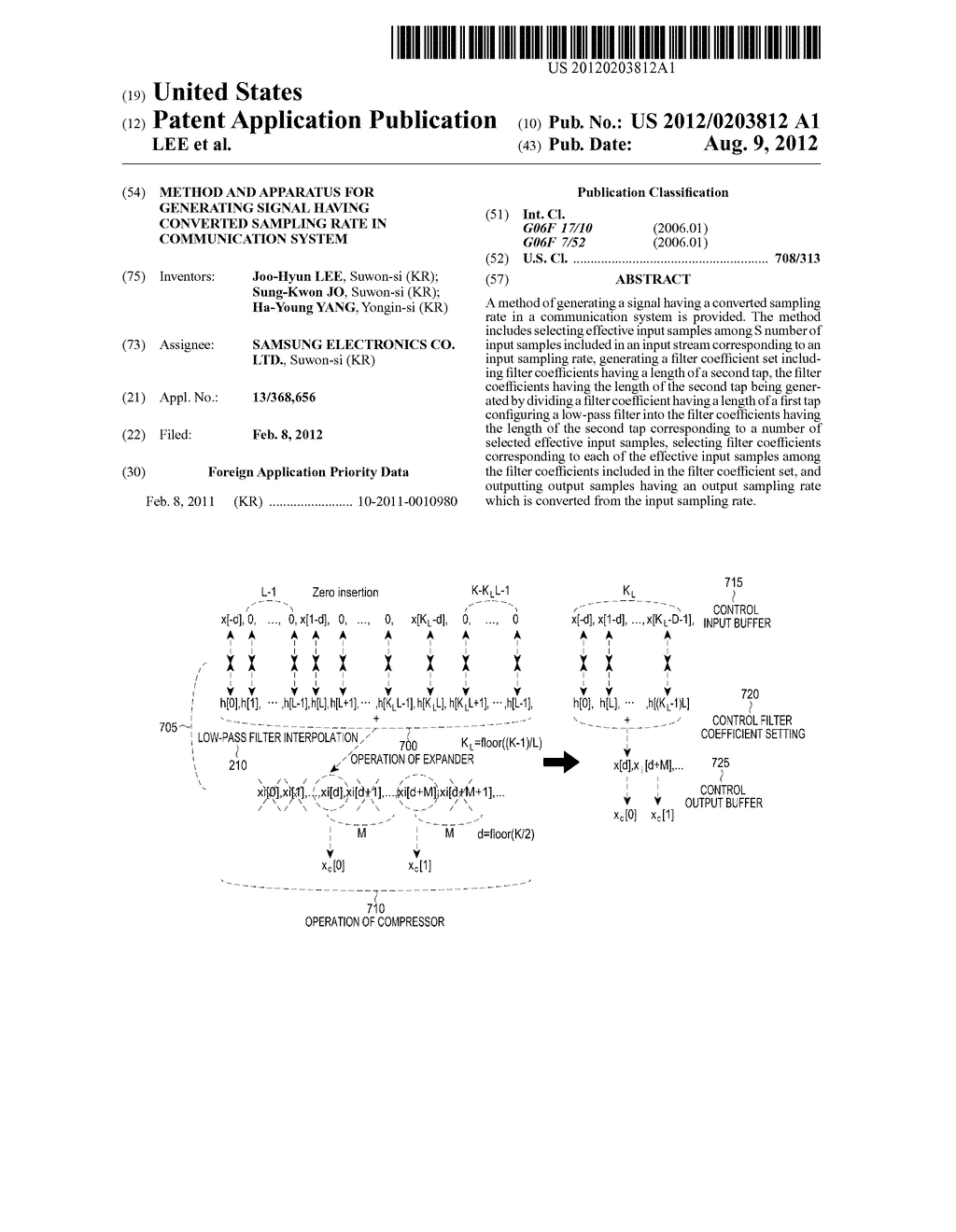 METHOD AND APPARATUS FOR GENERATING SIGNAL HAVING CONVERTED SAMPLING RATE     IN COMMUNICATION SYSTEM - diagram, schematic, and image 01