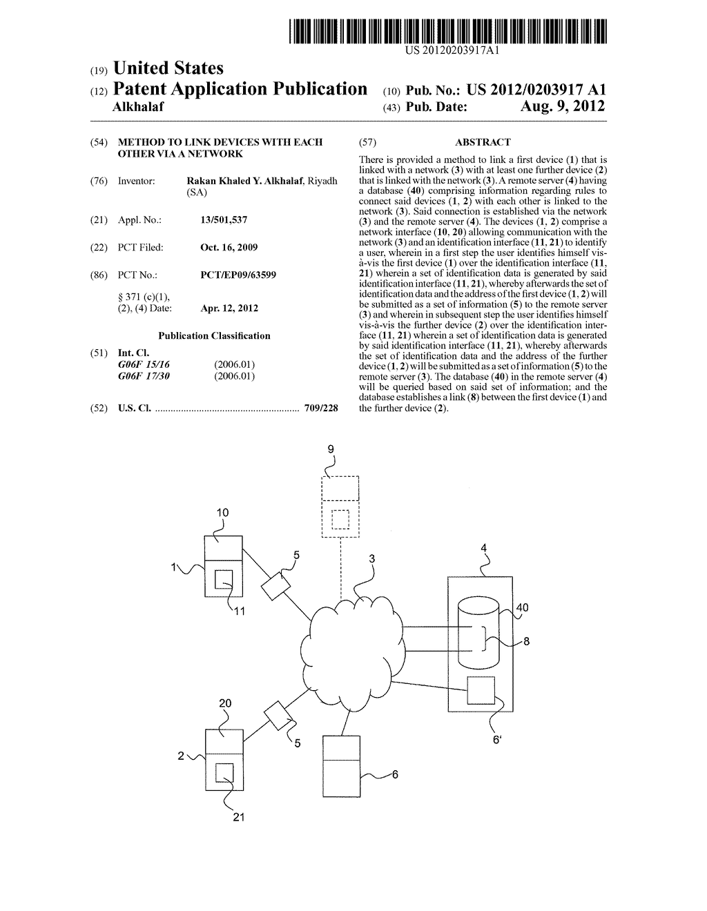 METHOD TO LINK DEVICES WITH EACH OTHER VIA A NETWORK - diagram, schematic, and image 01