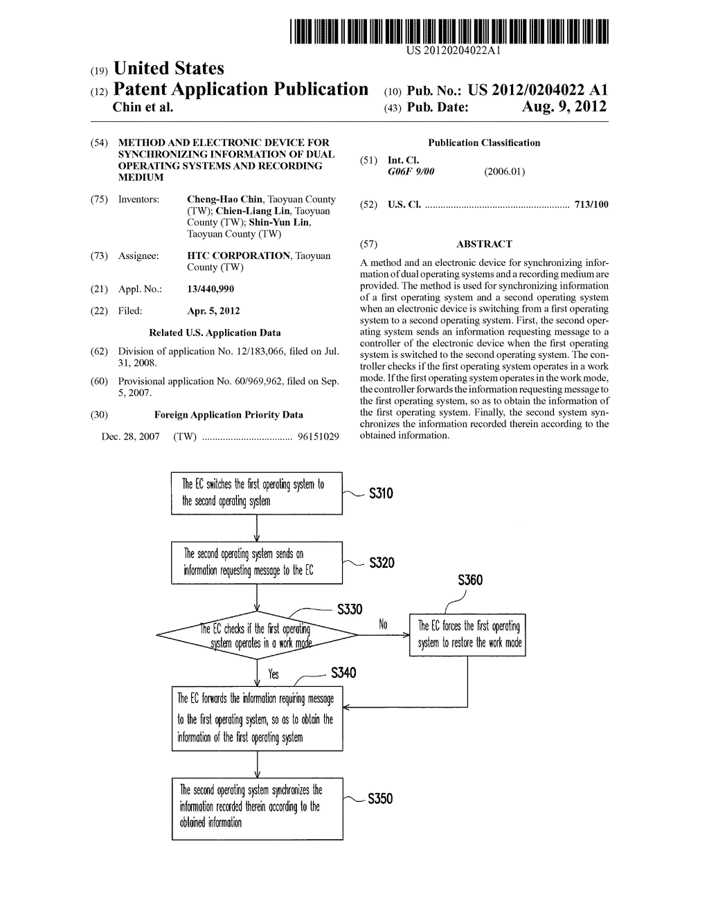 METHOD AND ELECTRONIC DEVICE FOR SYNCHRONIZING INFORMATION OF DUAL     OPERATING SYSTEMS AND RECORDING MEDIUM - diagram, schematic, and image 01