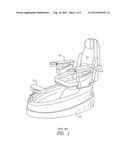 Pedicure chair with built-in sterilizing machine placement diagram and image