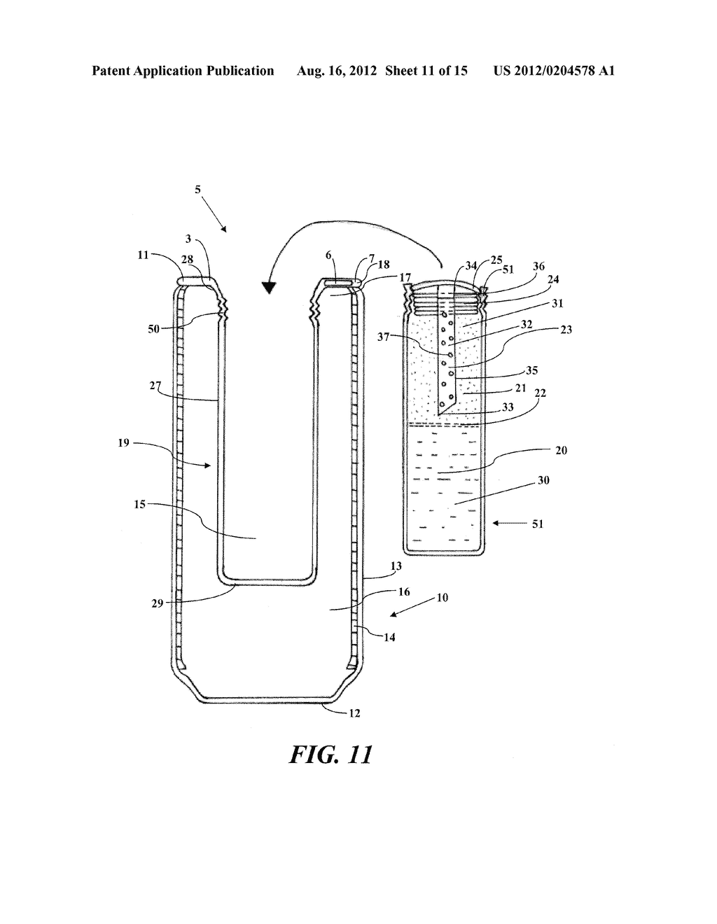 Container Cap Containing Cooling Agent Insert - diagram, schematic, and image 12