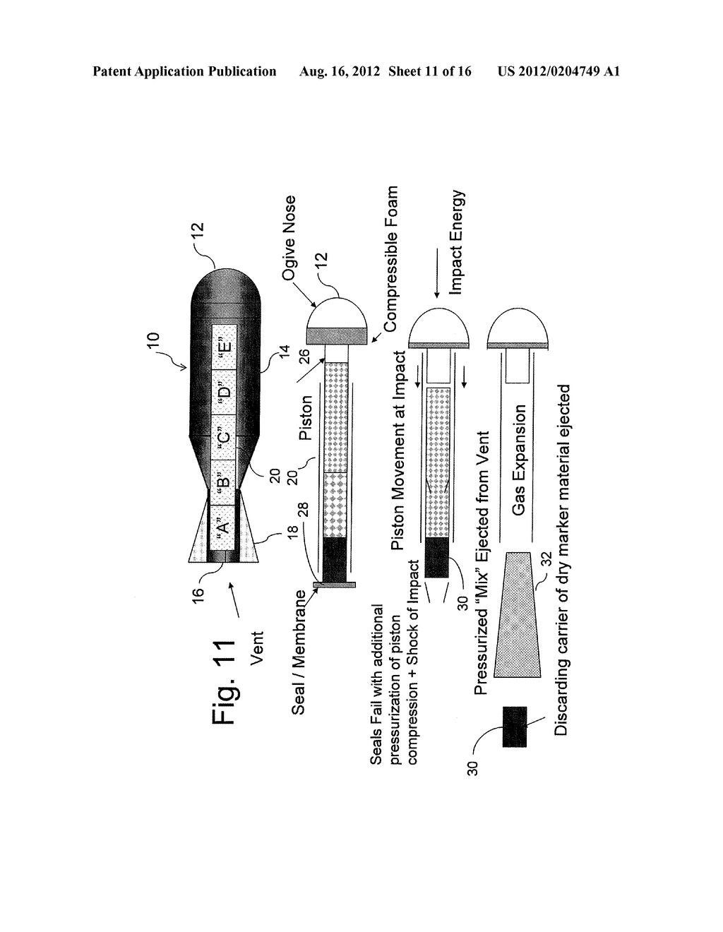 HIGH ANGLE OF ATTACK MULTI SPECTRAL MARKING PROJECTILE/BOMB - diagram, schematic, and image 12