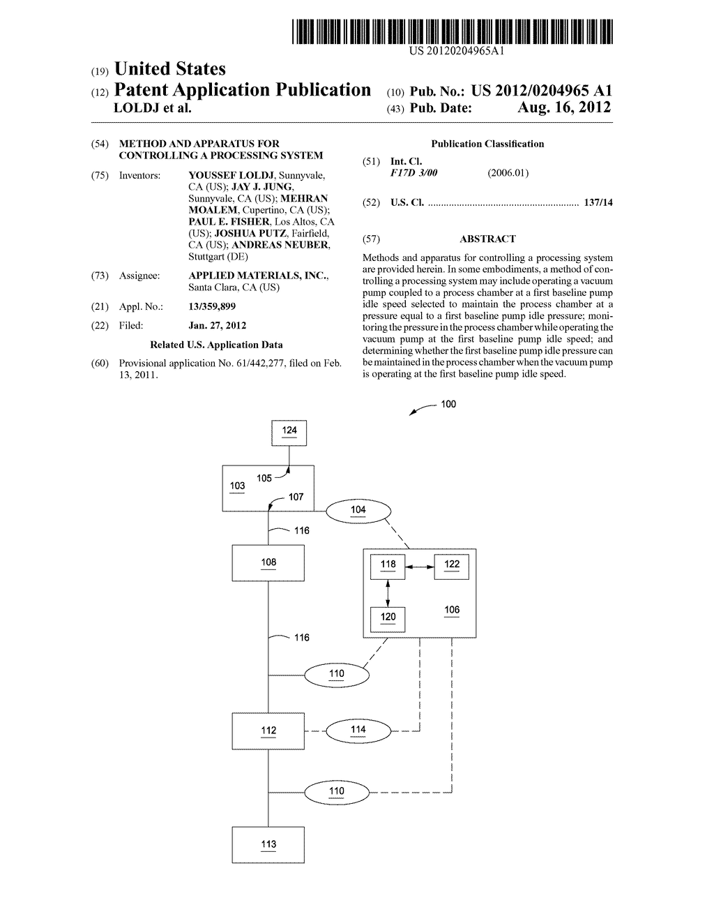 METHOD AND APPARATUS FOR CONTROLLING A PROCESSING SYSTEM - diagram, schematic, and image 01