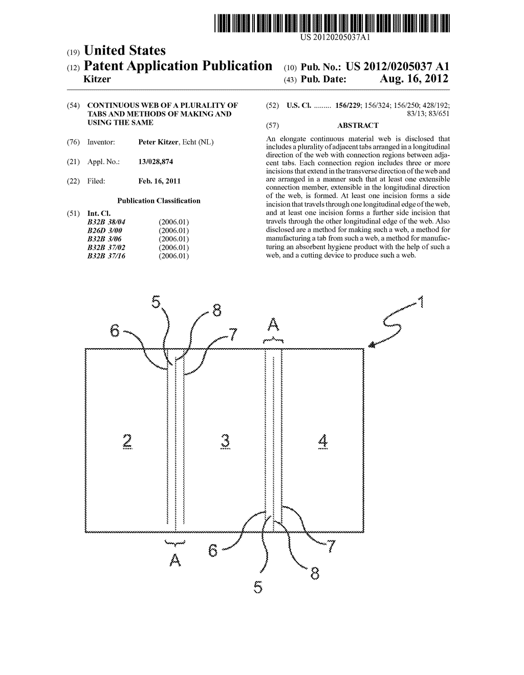 CONTINUOUS WEB OF A PLURALITY OF TABS AND METHODS OF MAKING AND USING THE     SAME - diagram, schematic, and image 01