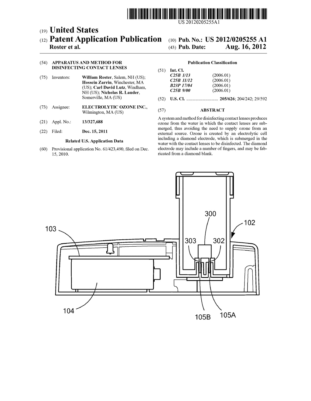 Apparatus and Method for Disinfecting Contact Lenses - diagram, schematic, and image 01