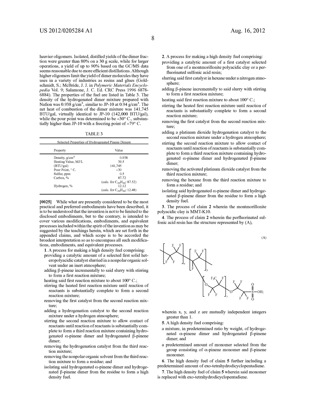 HIGH DENSITY RENEWABLE FUELS BASED ON THE SELECTIVE DIMERIZATION OF     PINENES - diagram, schematic, and image 10