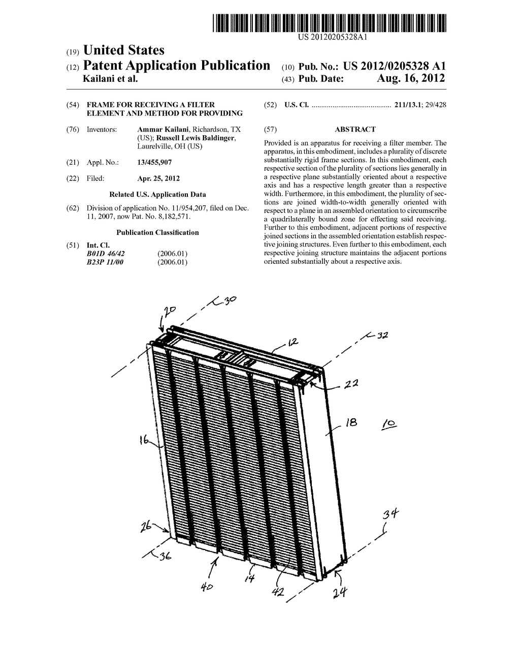 FRAME FOR RECEIVING A FILTER ELEMENT AND METHOD FOR PROVIDING - diagram, schematic, and image 01