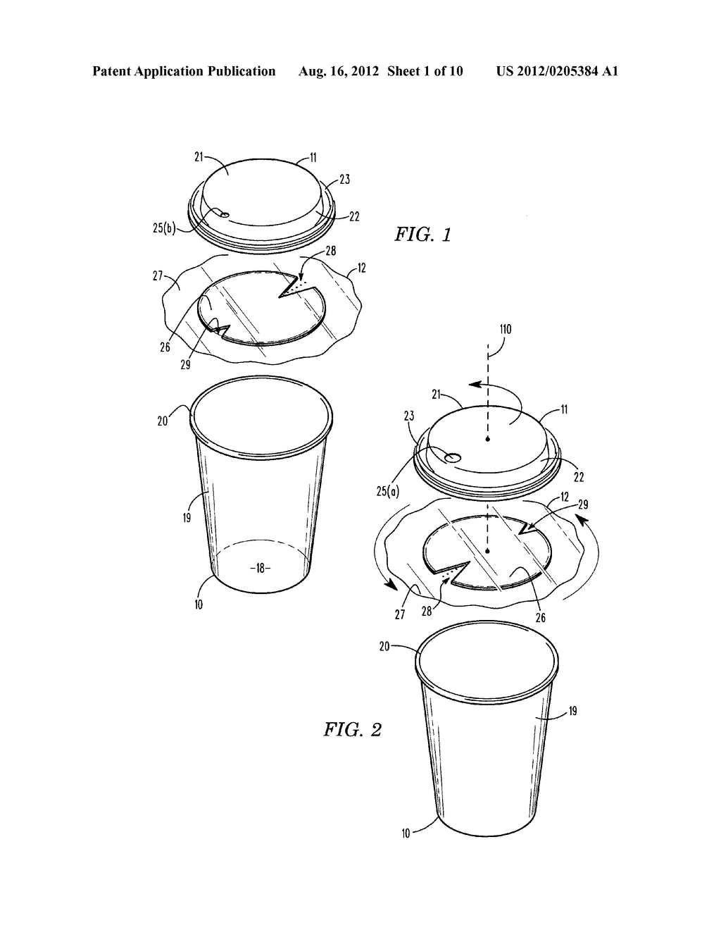 Hot beverage container assembly, insert, and methods - diagram, schematic, and image 02