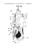 Double Strap Carrying System and Base Stand for Golf Bags and Other     Shoulder-Borne Articles diagram and image