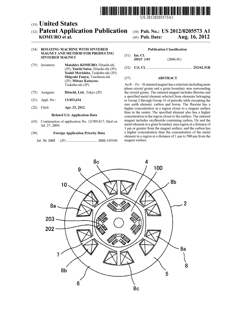 Rotating Machine with Sintered Magnet and Method for Producing Sintered     Magnet - diagram, schematic, and image 01