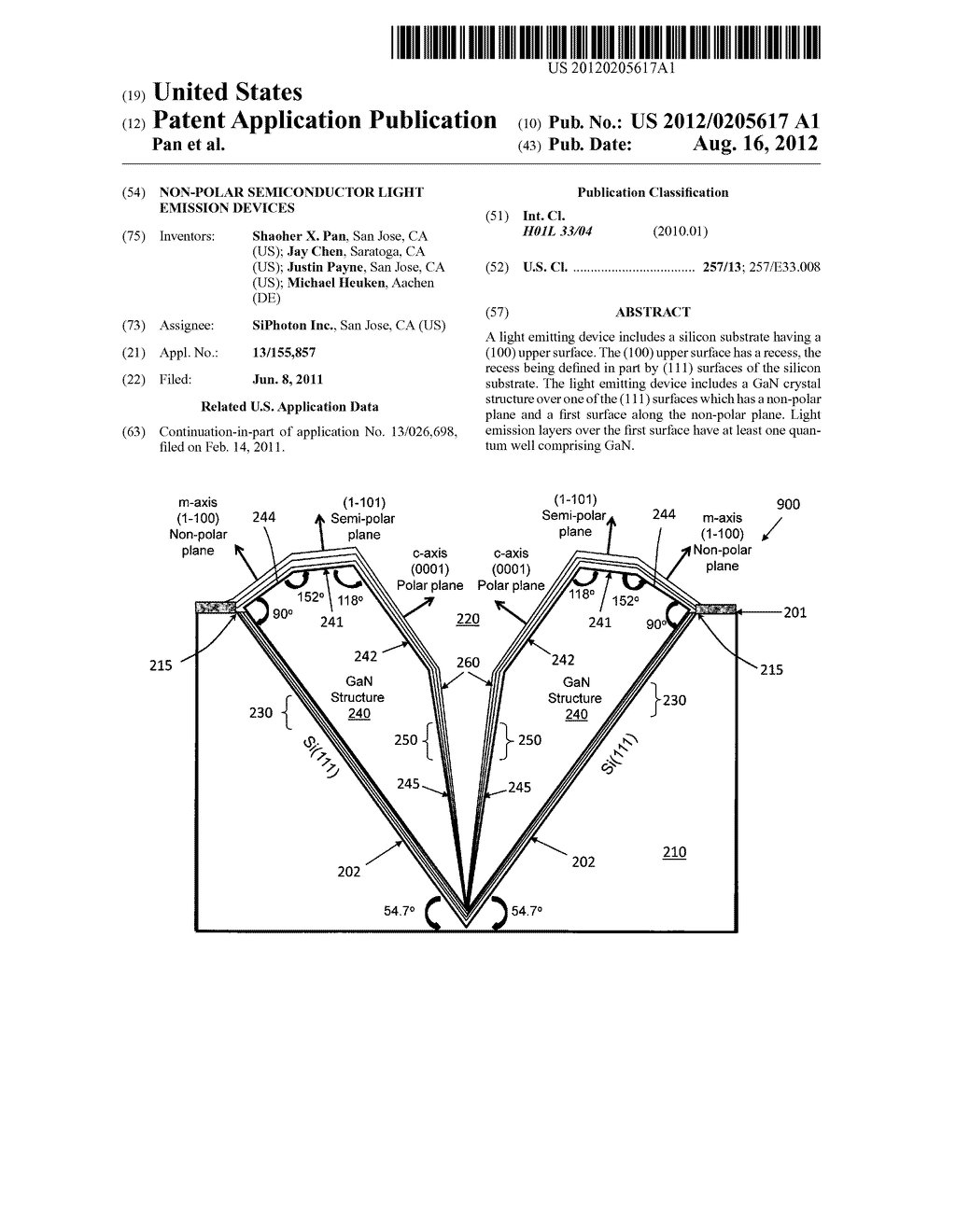 NON-POLAR SEMICONDUCTOR LIGHT EMISSION DEVICES - diagram, schematic, and image 01