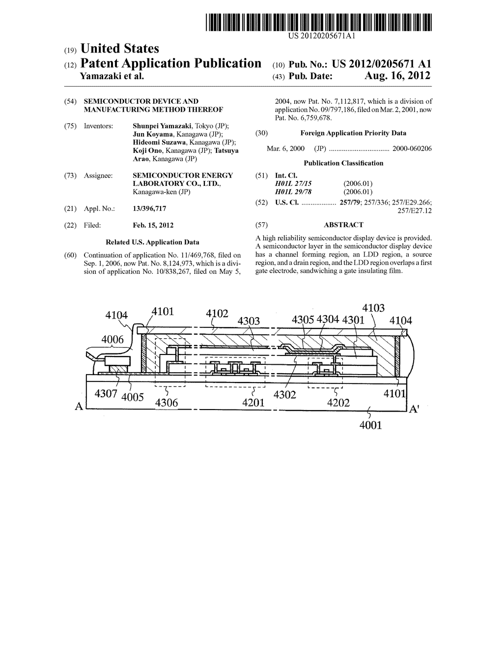 SEMICONDUCTOR DEVICE AND MANUFACTURING METHOD THEREOF - diagram, schematic, and image 01