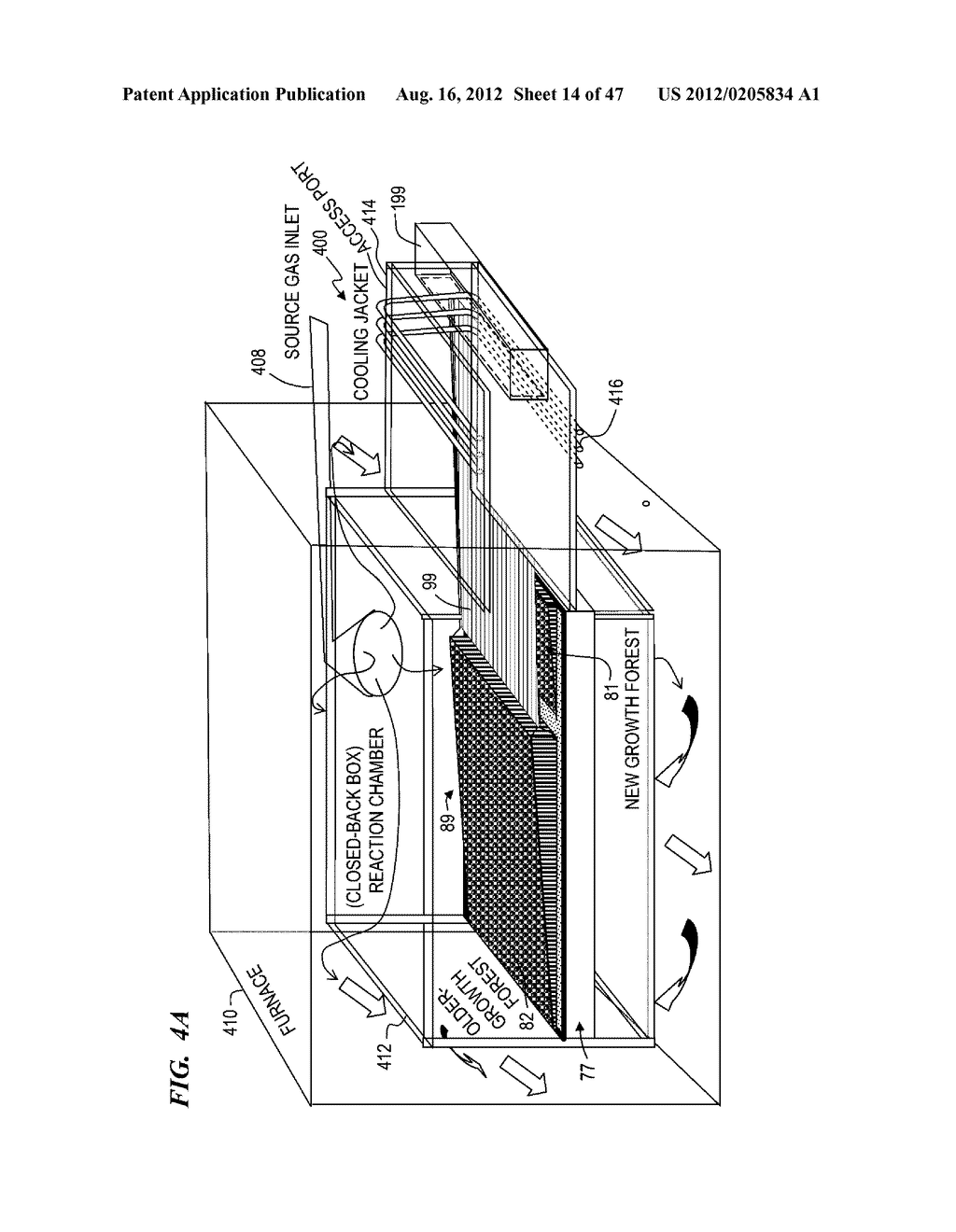 METHOD FOR GROWING CARBON NANOTUBE FORESTS, AND GENERATING NANOTUBE     STRUCTURES THEREFROM, AND APPARATUS - diagram, schematic, and image 15