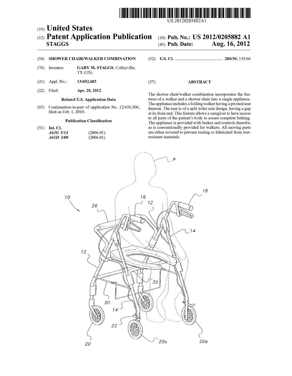 SHOWER CHAIR/WALKER COMBINATION - diagram, schematic, and image 01