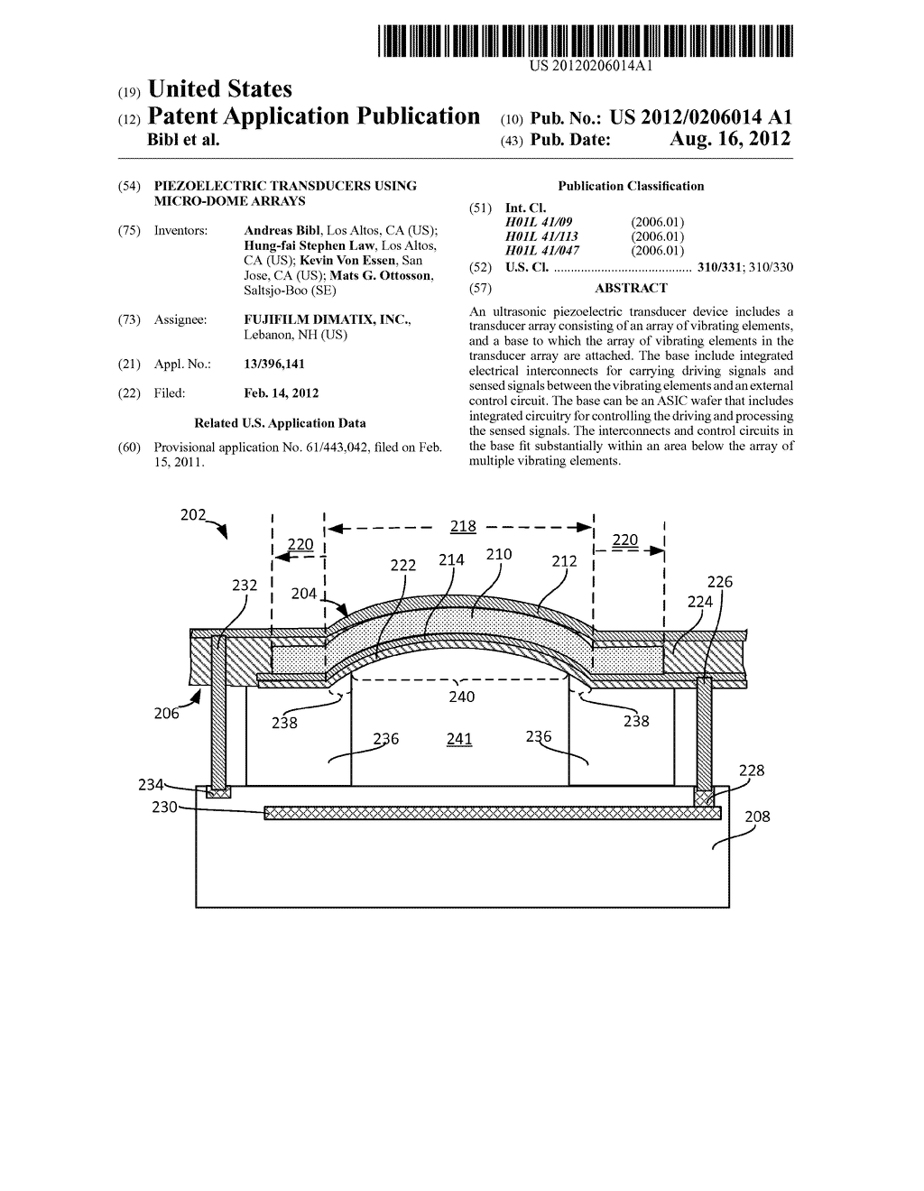 PIEZOELECTRIC TRANSDUCERS USING MICRO-DOME ARRAYS - diagram, schematic, and image 01