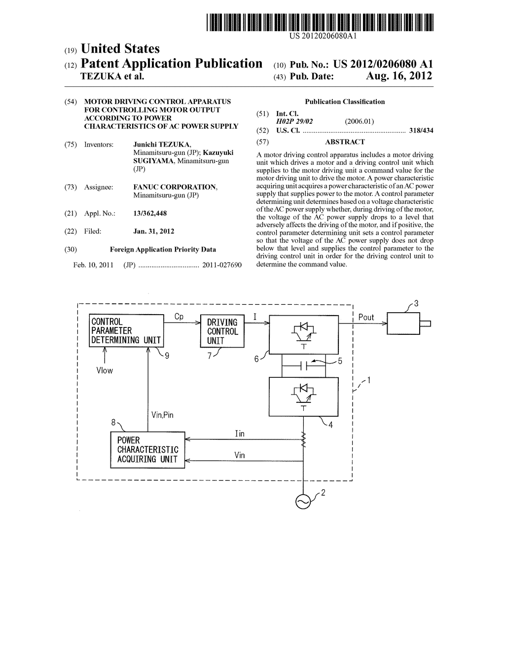 MOTOR DRIVING CONTROL APPARATUS FOR CONTROLLING MOTOR OUTPUT ACCORDING TO     POWER CHARACTERISTICS OF AC POWER SUPPLY - diagram, schematic, and image 01