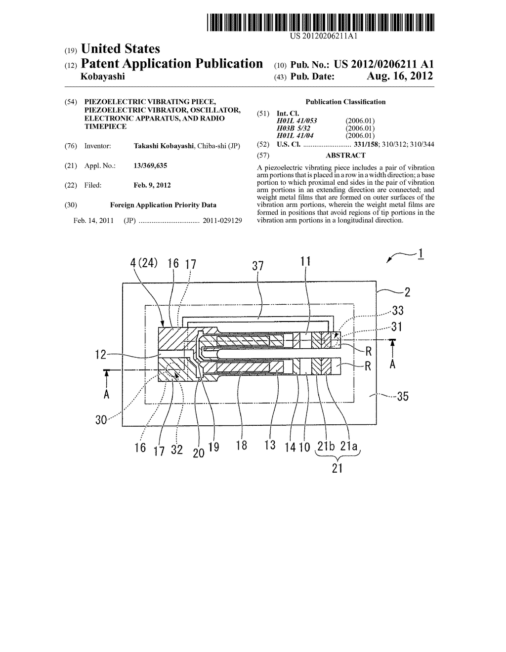 PIEZOELECTRIC VIBRATING PIECE, PIEZOELECTRIC VIBRATOR, OSCILLATOR,     ELECTRONIC APPARATUS, AND RADIO TIMEPIECE - diagram, schematic, and image 01