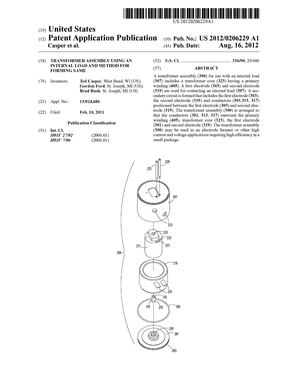 TRANSFORMER ASSEMBLY USING AN INTERNAL LOAD AND METHOD FOR FORMING SAME - diagram, schematic, and image 01