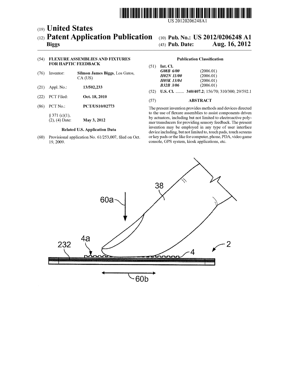 FLEXURE ASSEMBLIES AND FIXTURES FOR HAPTIC FEEDBACK - diagram, schematic, and image 01