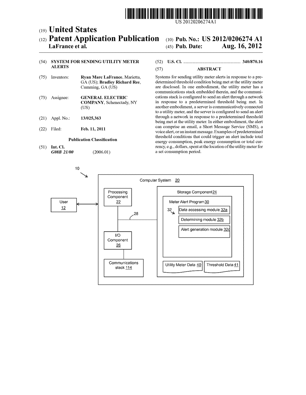 SYSTEM FOR SENDING UTILITY METER ALERTS - diagram, schematic, and image 01