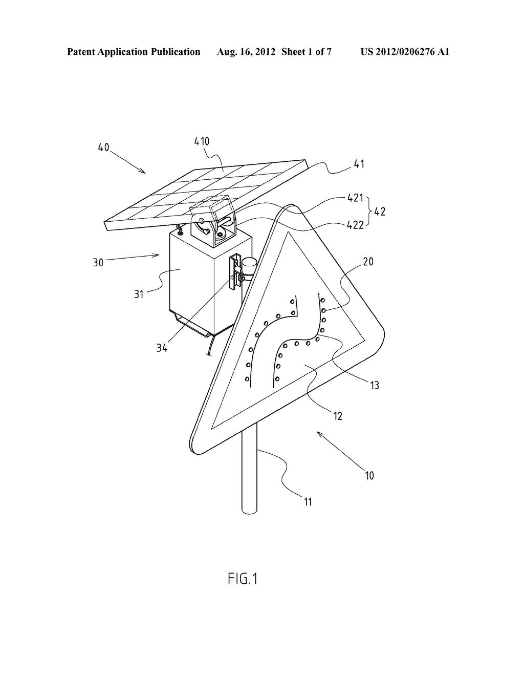 ELECTROMECHANICAL TRAFFIC SIGN BOX WITH DOUBLE SWING ADJUSTABLE SOLAR     ENERGY DEVICE - diagram, schematic, and image 02