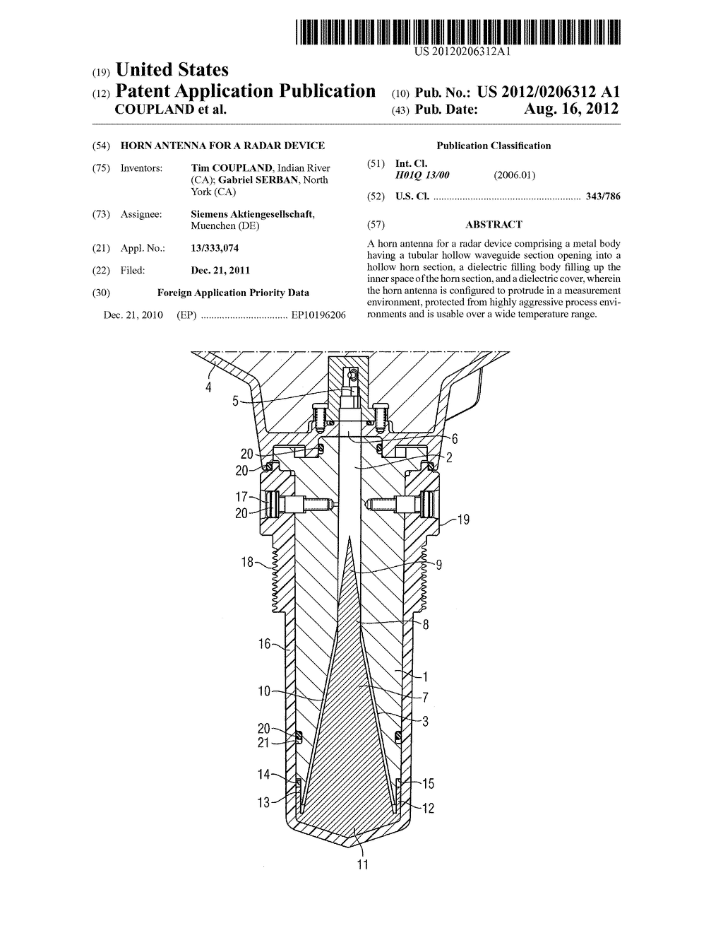 Horn Antenna for a Radar Device - diagram, schematic, and image 01